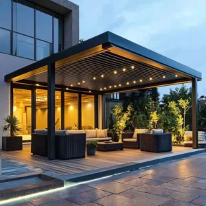 Motorized Aluminum Arched Pergola Gazebo for Outdoor Gardens
