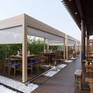 Motorized Louvered Aluminum Pergola Canopy Waterproof Outdoor Gazebo Kit