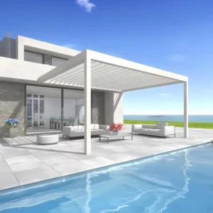 Motorized Louvered Aluminum Pergola Canopy Waterproof Outdoor Pavilion