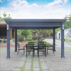 Motorized Retractable Aluminum Powder Coated Pergola Waterproof Outdoor Canopy Gazebo for Cafe Restaurant