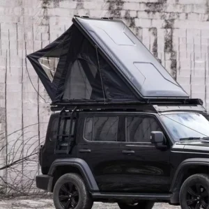Mound-Resistant UV-Resistant Hardshell Camping Roof Top Tent With 2.3m Black Ladder