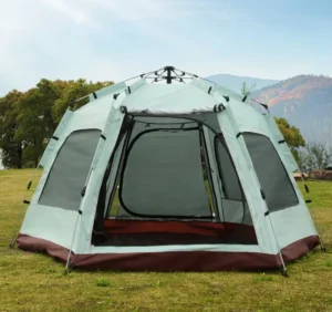Multi Person Double Deck Hexagonal Summer Camouflage One Bedroom Camping Tent Oxford Wind Resistant Waterproof Eco Friendly Tent