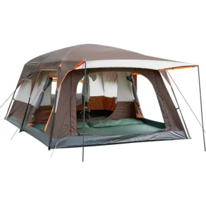 Multi-Room Two Bedrooms Double Layer Mesh 5-12 Person Waterproof Oxford Four-Season 1000mm Family Camping Tent