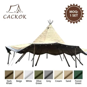 Music Bar Party Event Indian Tepee Waterproof Oxford Cloth Pyramid Easy to Build Wooden Frame Hotel Campsite Tent