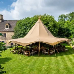 Native American-Themed Pyramid Canvas Summer Tent, >3000mm Waterproof, for Camping, Restaurants, Hotels, Dining, and Exhibitions