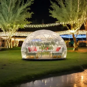 New 360 Degree Luxury Hotel Waterproof PVC Geodesic Igloo Dome Tent Four Season Snow Resistant Glamping Shelter