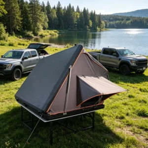 New Arrival Ultra Thin Rooftop Tent for Car Hard Shell Triangle Aluminium Car Rooftop Tent Roof Top Tent Hard Shell RTT