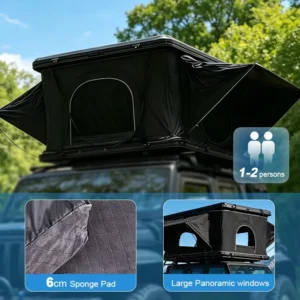 New Arrival Waterproof 600D Oxford Fabric Foldable Aluminum Hardshell Rooftop Tent for 2 Person