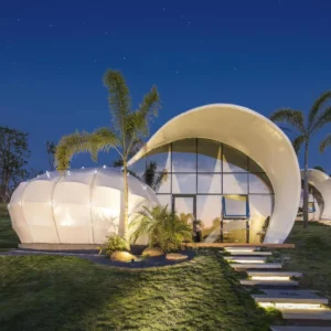 New Design Geometry Conch shaped Unique Camping Tents Commercial Party Tents for Luxury Hotel Tent Camping Glamping Resort
