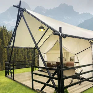 New Outdoor Luxury Double Layer Large Waterproof One Bedroom Glamping Tent OEM ODM Custom Color Size Logo