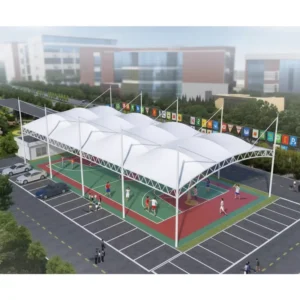 New Sport Court Tent Modern Design Shade Structure PVDF PTFE Tensile Membrane Eco-Friendly Outdoor Park Hotel Use