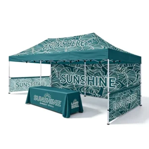 Nordic-Style Double Waterproof Pop-Up Shop Display Tent with White Roof and Custom Color Panels for Outdoor Exhibitions and Events