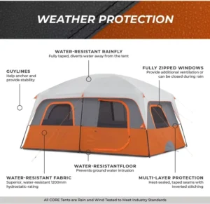 OEM 10 Person Waterproof Windproof Large Family Camping Tent with Divider for Outdoor Hiking Travel