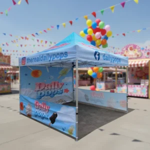 OEM Available Custom 3x3m Trade Show Advertising Tent 40mm Hexagon Aluminum Folding Gazebo Customized Logo Printing Fire