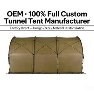 OEM Brand Custom Camping Tent Luxury 4 Season Ripstop Waterproof Tactical Tunnel Tent Outdoor Luxury Basecamp Shelter