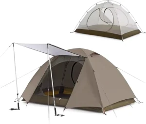 OEM Breathable Dome Camping Tent with Aluminum Poles and Ventilation Mesh for Family Camping and Picnics