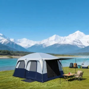 OEM Custom Brand Multi Room Camping Tent 2 3 Room Oxford Fabric Bulk Container Outdoor Shelter Event Rental