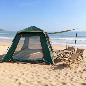 OEM Custom Pop-Up Camping Tent with Dual-Side Awning Double Mesh Windows Waterproof Factory Supplier