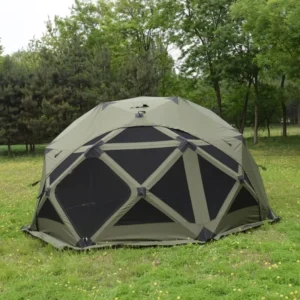 OEM New Stylish Green Pop up Dome Spacious Family Camping Tent Summer Octagon Tents
