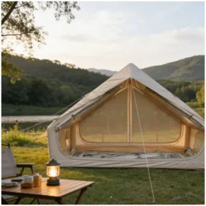 OEM ODM 6.3 Square Meters Double Door 300D Oxford Cloth Waterproof Portable Inflatable Camping Tent for Luxury Glamping Export