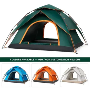 OEM ODM Double-Layer Pop Tent Quick Automatic Opening Waterproof Oxford Fabric Lightweight Portable Camping