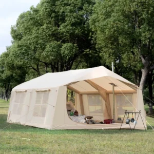 OEM ODM Luxury 17.28 SQM 3000+mm Waterproof Oxford Cotton Fabric Inflatable Air Tent Quick Opening Portable Four-season One