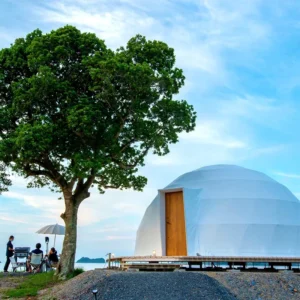 OEM ODM Modern Geodesic Dome Tent 5M 6M 8M 10M UV Resistant Fire Retardant Waterproof Four Season