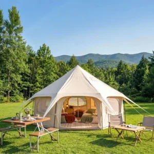 OEM ODM Oxford Fabric 4 Season Tent 14.8ft*9.2ft with Stove Jack for Glamping & Family Camping