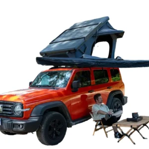 OEM ODM Ultra Thin Raised Triangle Double Layer Hard Shell Roof Top Tent Four Season One Bedroom Waterproof Polyester