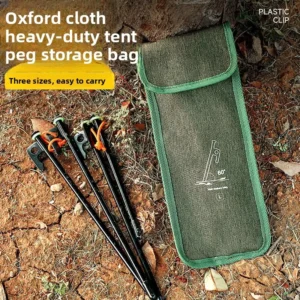 OEM Outdoor Camping Storage Bag for Tent Rope Ground Peg Tool Portable Cylindrical Design