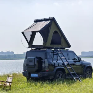 OEM Triangle Hardshell Roof Top Tent Slim Aluminum Dachzelt Canvas Car Rooftop Tents From China Factory