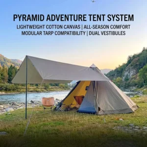 OTW T002 BC Camping Summer Three Season Pyramid Hot Tent Ultralight Aluminum Pole Double Inner Waterproof Quick Setup