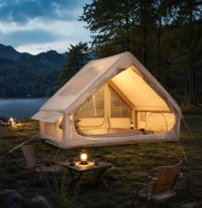 OULUO Inflatable Camping Tent for Family 4 6 Person Double Door Large Skylight Waterproof Oxford Fabric Outdoor Glamping Tent