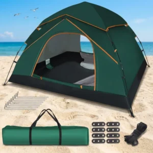 One Bedroom Four-Season Camping Tent 2-3 Persons Waterproof Fireproof Wind Resistant Quick Automatic Opening Polyester