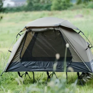 One-Bedroom Three-Season 1-2 Person Tent with Camp Bed, Portable Waterproof Fishing Tent
