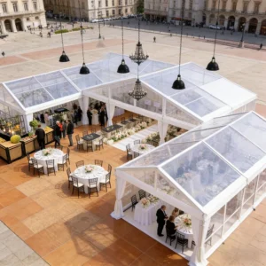 Open Space Clear Glass Atrium Tent Orangery Marquee Outdoor Large Church Wedding Gala Tent