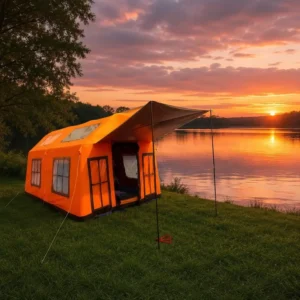 Orange 3x5m Inflatable First Aid Station with High Flow Inflation Valves for Emergency Sporting Events