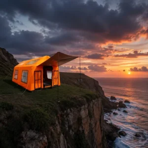 Orange 3x5m Inflatable Mobile Laboratory Tent for Environmental Testing in Remote Ecological Disaster Zones