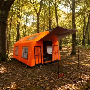 Orange 3x5m Waterproof Inflatable Emergency Housing Tent with Reinforced Flooring for Long Term Displacement Camps