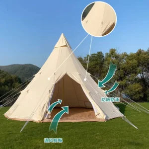 Outdoor 20 Canvas Aluminum Four season Pyramid Teepee Yurt Geodesic Dome Glamping Tent