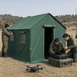 Outdoor 2m X 3m Steel Structure Glamping Tent Heavy Duty Waterproof Summer Family Safari Camping Frame Single Layer Canvas