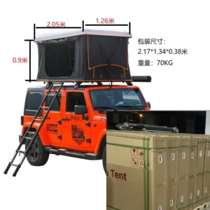 New Type Outdoor Roof Top Tent Four Season Waterproof Hard Shell Roof Tent With Ladder Quick Automatic Opening Camping Equipment