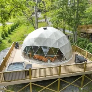 Outdoor 4-10m Glamping Tent Waterproof 2-8 Person Geodesic Dome Tent with PVC Cover