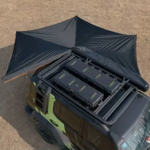 Outdoor 4×4 Car Rooftop Awning Tent 270 Degree Free Standing Foxwing Oxford Double Layer Four-season Waterproof Aluminum Frame