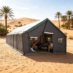 Outdoor 5m X 15m Steel Structure Canvas Glamping Tent Heavy Duty Waterproof Commercial Wedding Party Safari Event Quick Setup