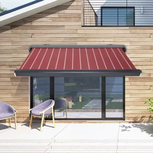 Outdoor Aluminum Alloy PVC Full Box Sunshade Canopy with Automatic Folding Retractable Rain Shelter for Villa Courtyard Balcony