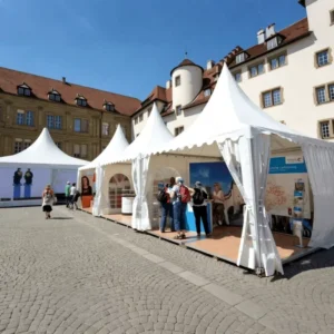 Outdoor Aluminum Alloy Shade Frame Party Wedding Trade Show High PVC Fabric Custom Marquee Pagoda Tent