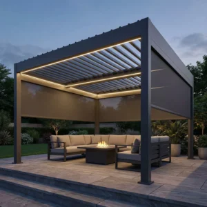 Outdoor Aluminum Frame Hardtop Gazebo Waterproof Garden Patio Canopy Tent 6x3m
