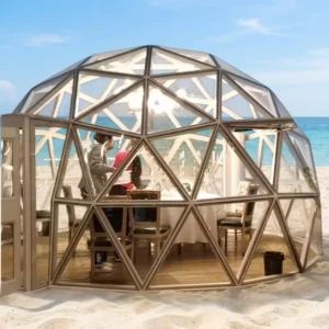 Outdoor Aluminum Frame Single-Layer Dome Tent One Bedroom One Living Room Spherical Glass Tent