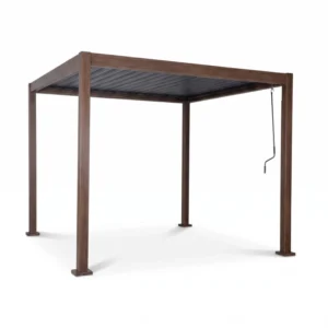 Outdoor Aluminum Gazebo Pergola with Adjustable Louver Roof, Waterproof Sun Shade